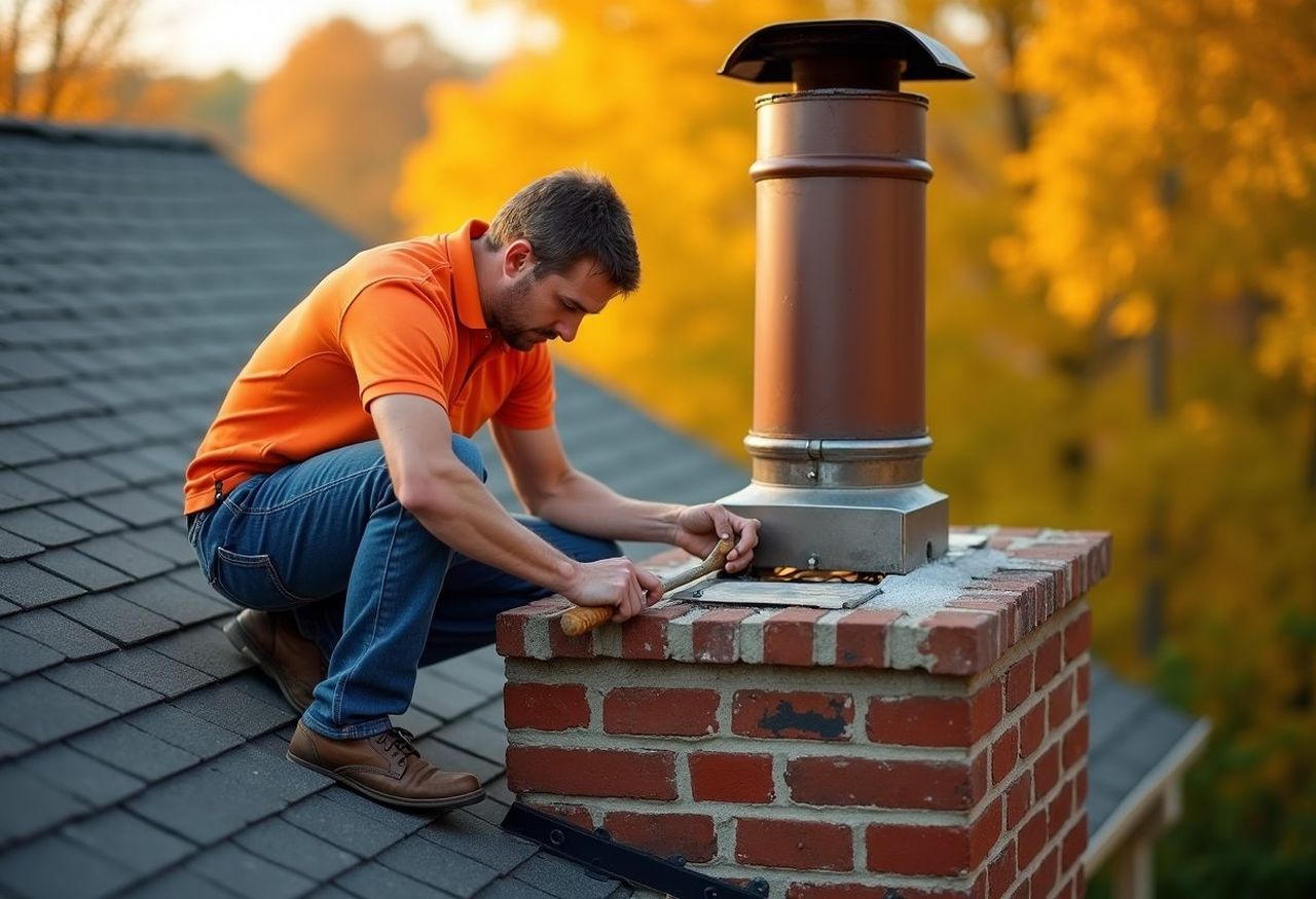Grand Chimney Care chimney technician at work