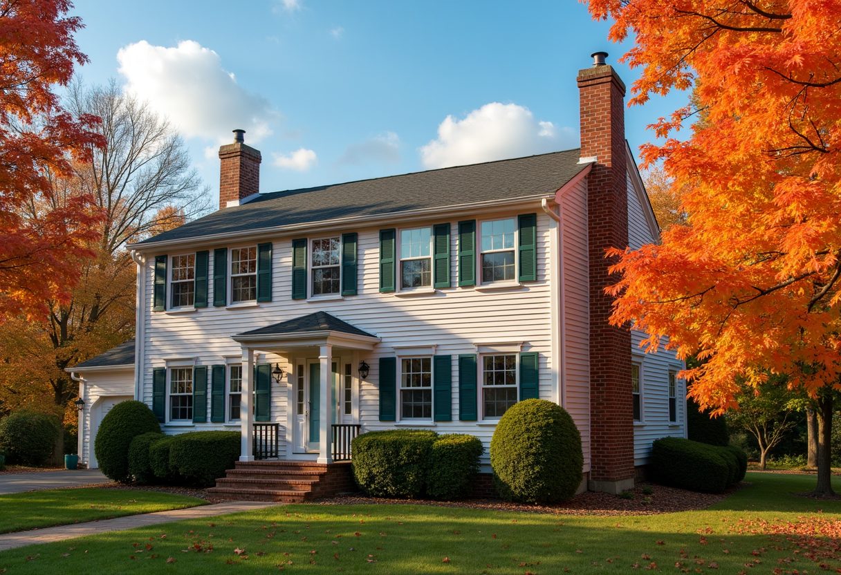 Two-storey home with a restored brick chimney — Wheaton